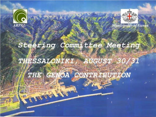Steering Committee Meeting THESSALONIKI, AUGUST 30/31 THE GENOA CONTRIBUTION