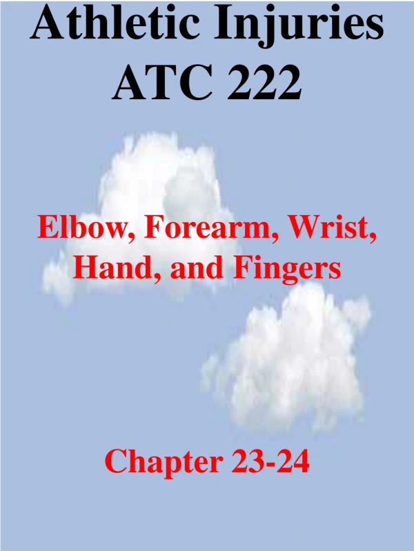 Athletic Injuries ATC 222