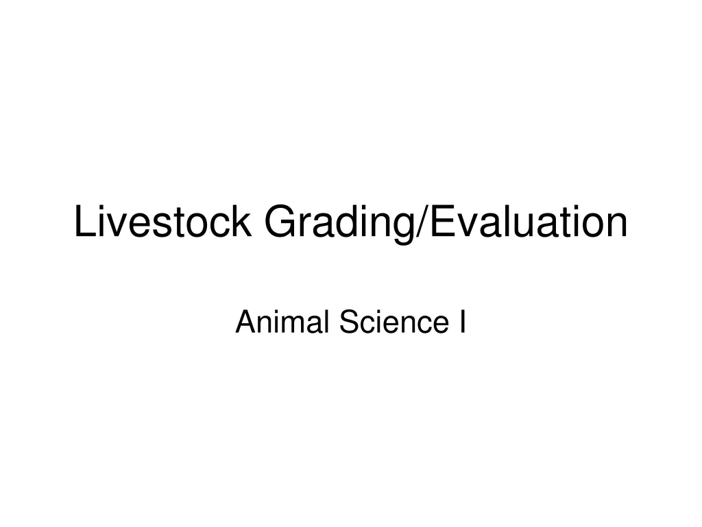 livestock grading evaluation
