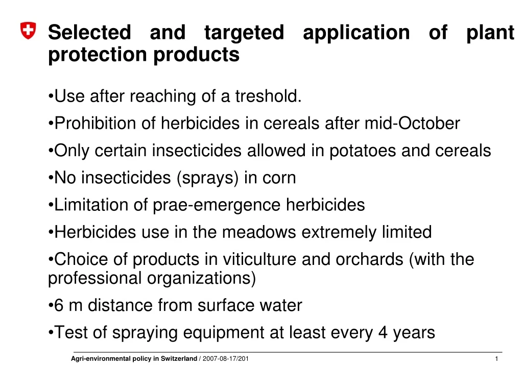selected and targeted application of plant