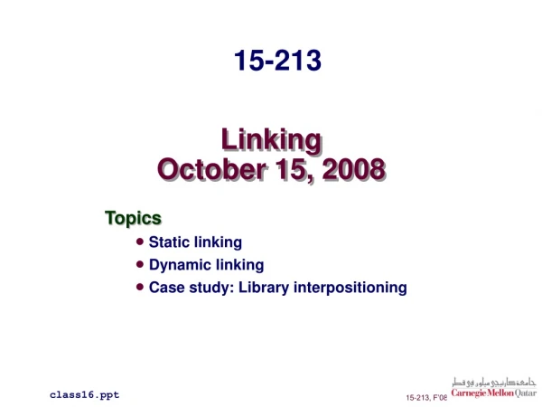 Linking October 15, 2008