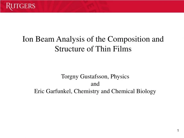 Ion Beam Analysis of the Composition and Structure of Thin Films