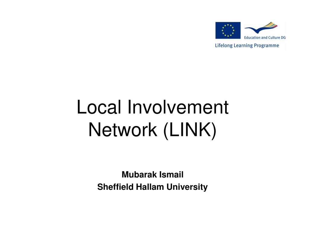 local involvement network link mubarak ismail sheffield hallam university