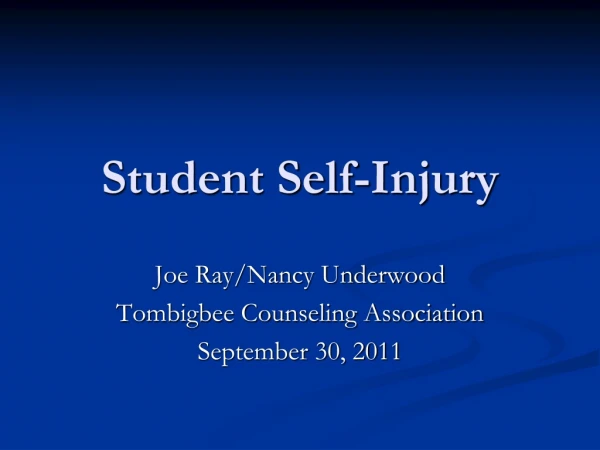 Student Self-Injury