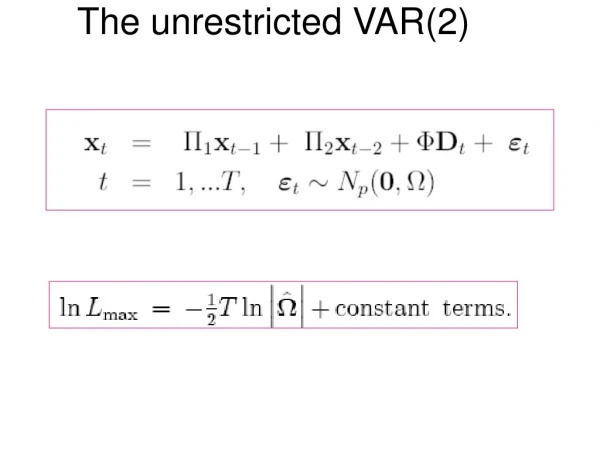 The unrestricted VAR(2)