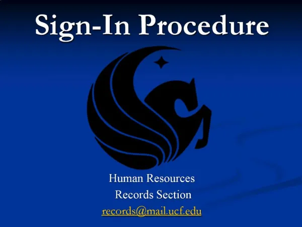 Sign-In Procedure