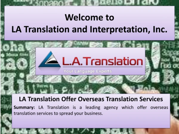 Arabic to English and Italian to English translation services