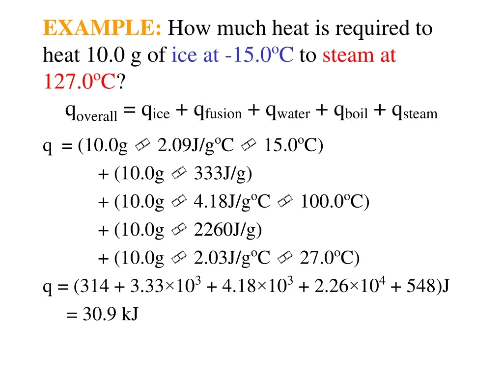 example how much heat is required to heat