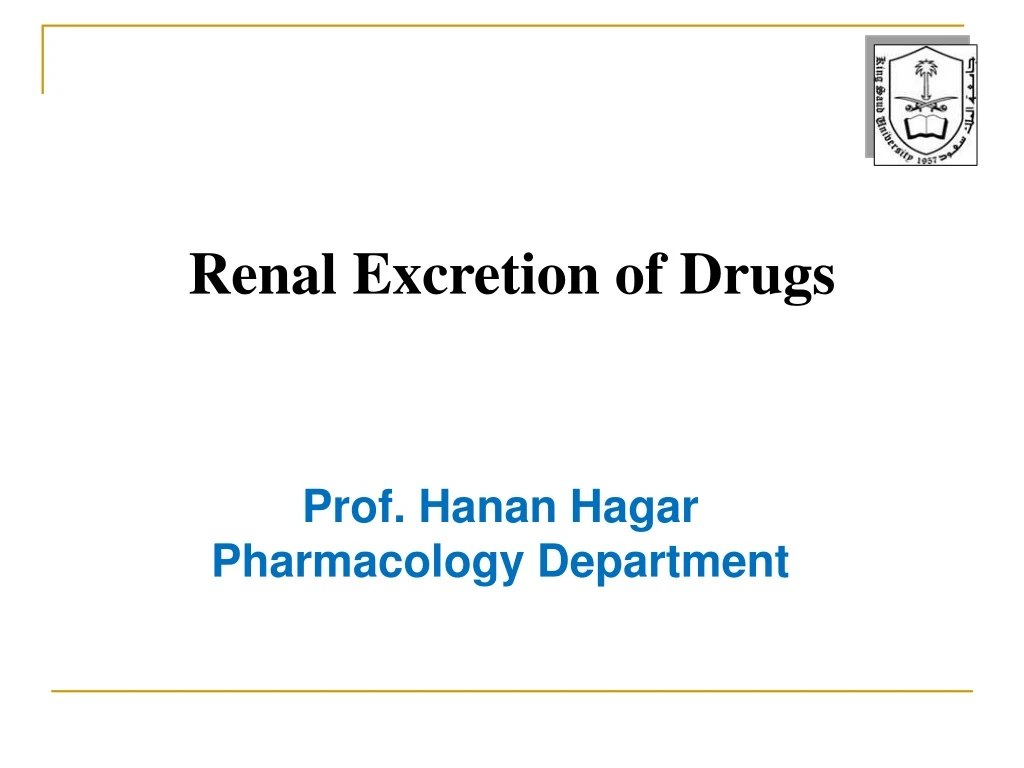 renal excretion of drugs