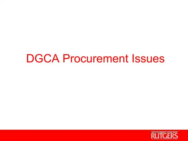 DGCA Procurement Issues