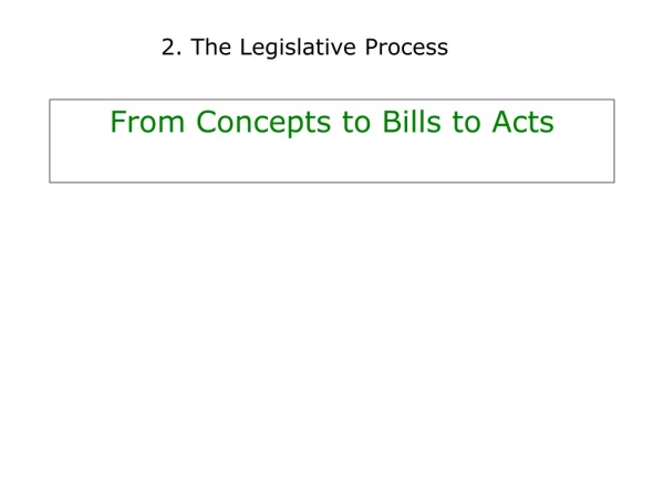 From Concepts to Bills to Acts