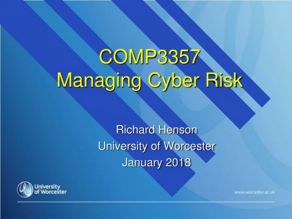 COMP3357 Managing Cyber Risk