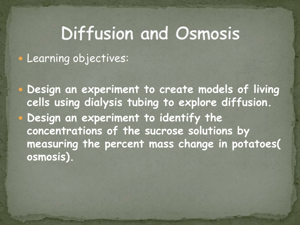 diffusion and osmosis