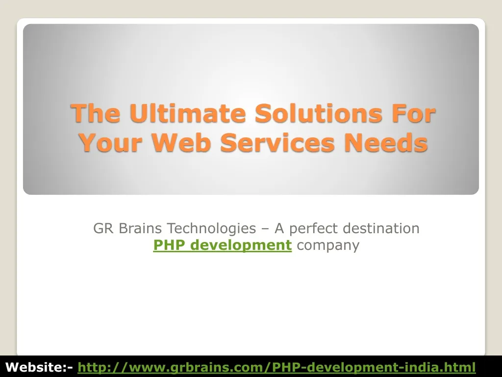 the ultimate solutions for your web services needs