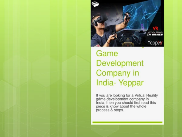 Virtual Reality Game Development Company in India- Yeppar