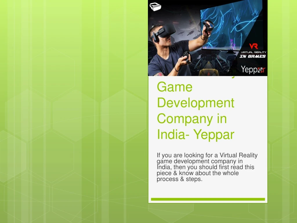 virtual reality game development company in india yeppar