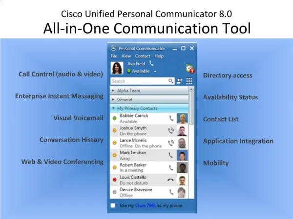Cisco Unified Personal Communicator 8.0 All-in-One Communication Tool
