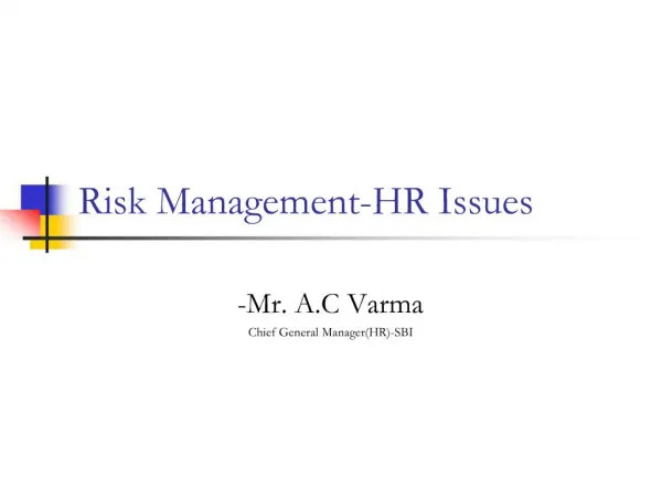 Risk Management-HR Issues
