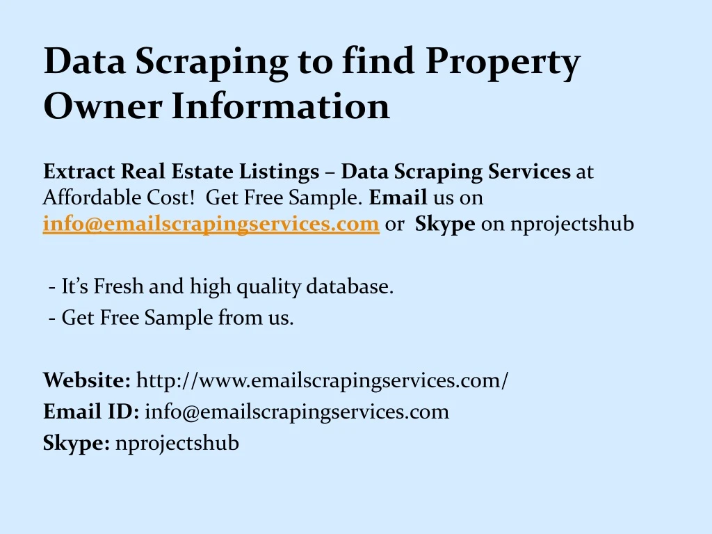 data scraping to find property owner information