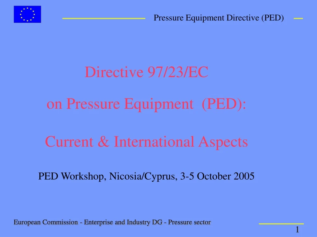 directive 97 23 ec on pressure equipment