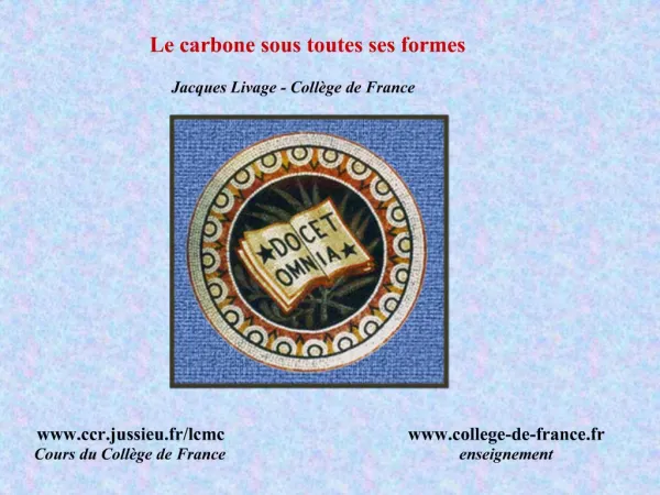 Jacques Livage - Coll ge de France
