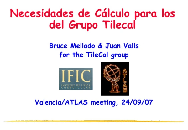 Necesidades de Cálculo para los del Grupo Tilecal