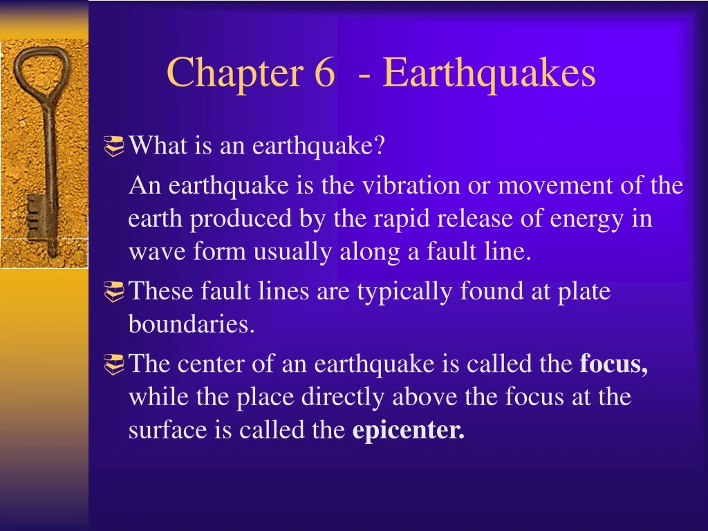 chapter 6 earthquakes