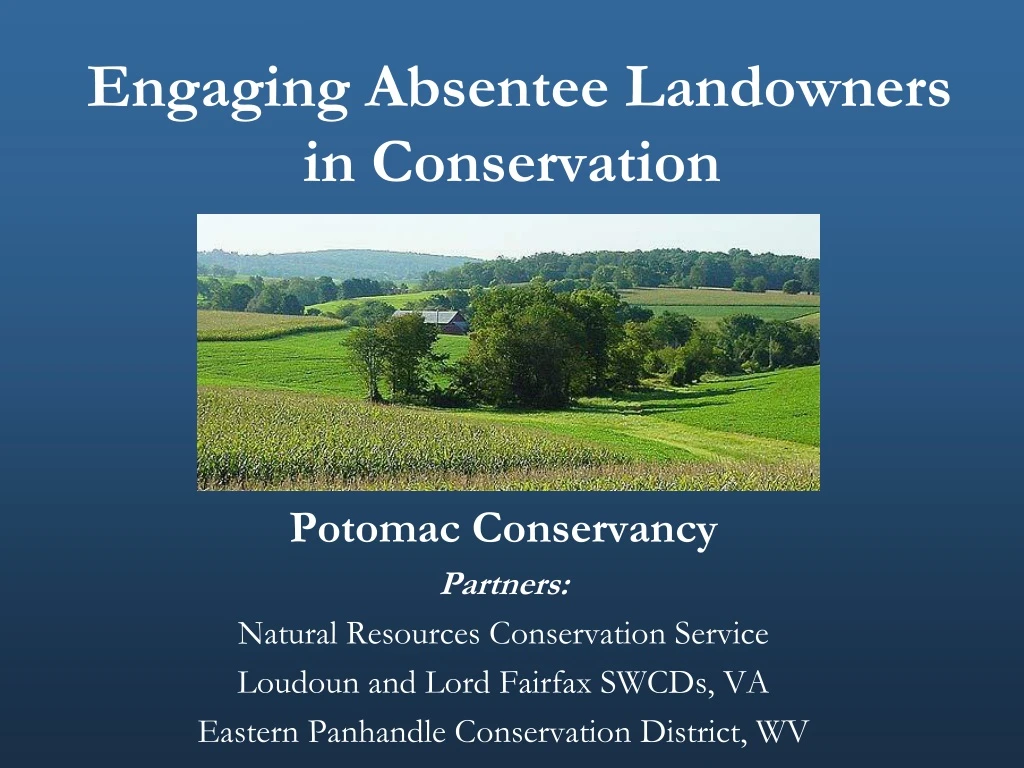 engaging absentee landowners in conservation
