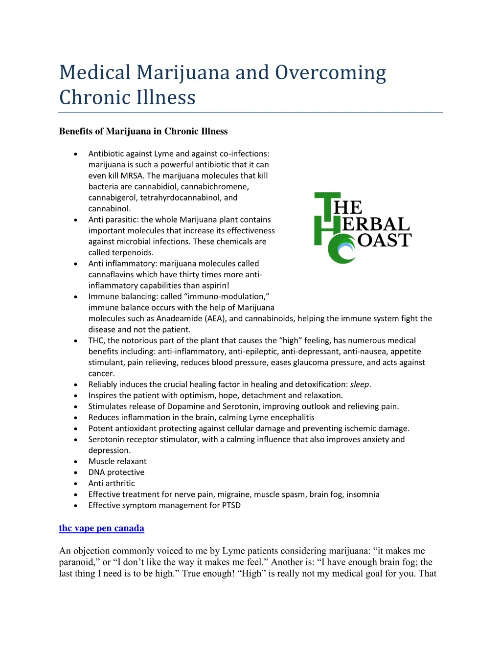 medical marijuana and overcoming chronic illness