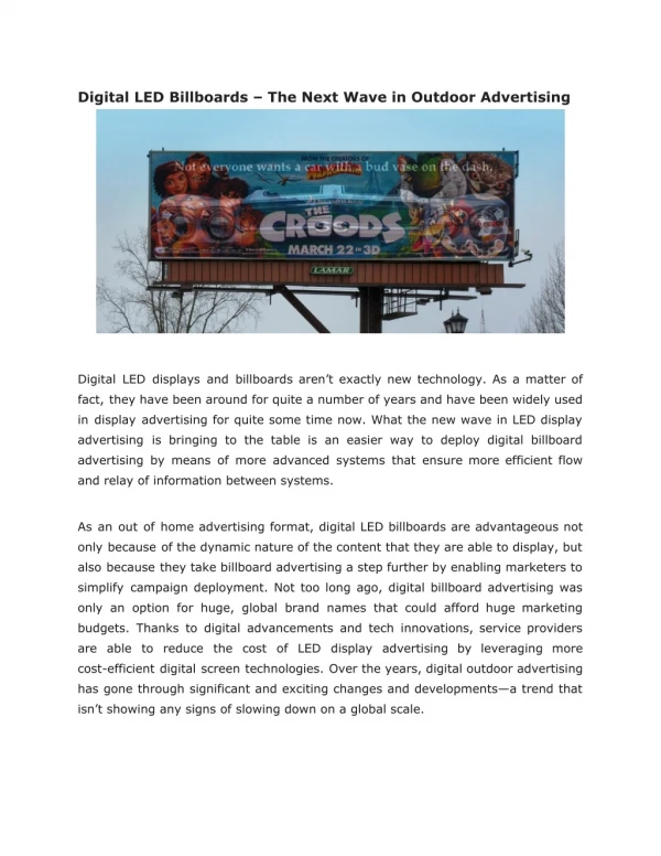 Digital LED Billboards – The Next Wave in Outdoor Advertising