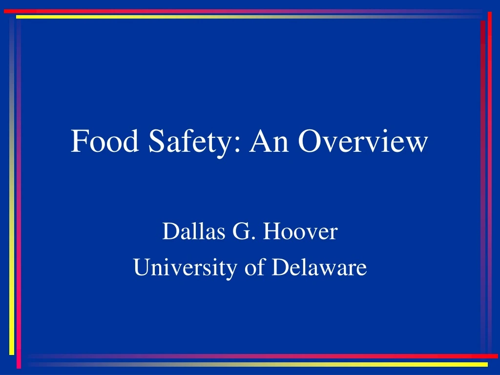 food safety an overview