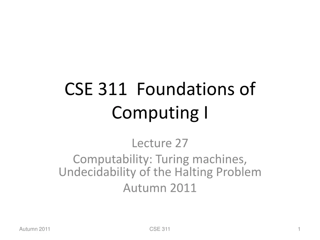 cse 311 foundations of computing i