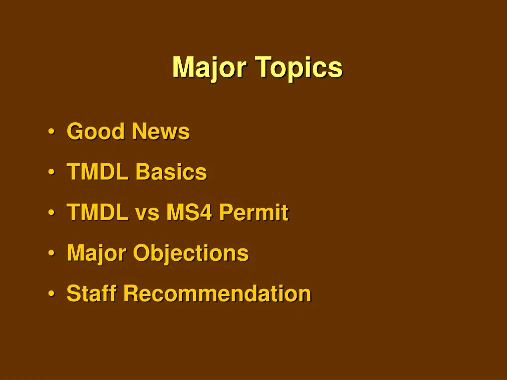 major topics