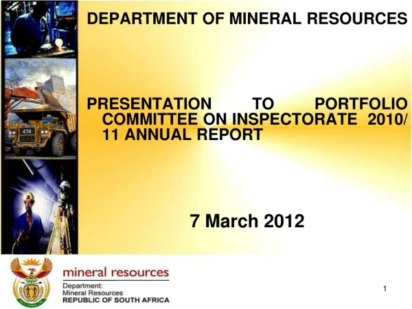 DEPARTMENT OF MINERAL RESOURCES