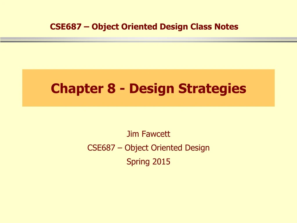 chapter 8 design strategies