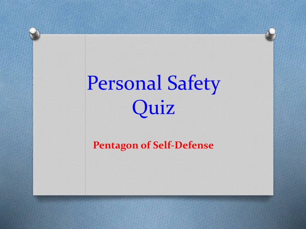 personal safety quiz