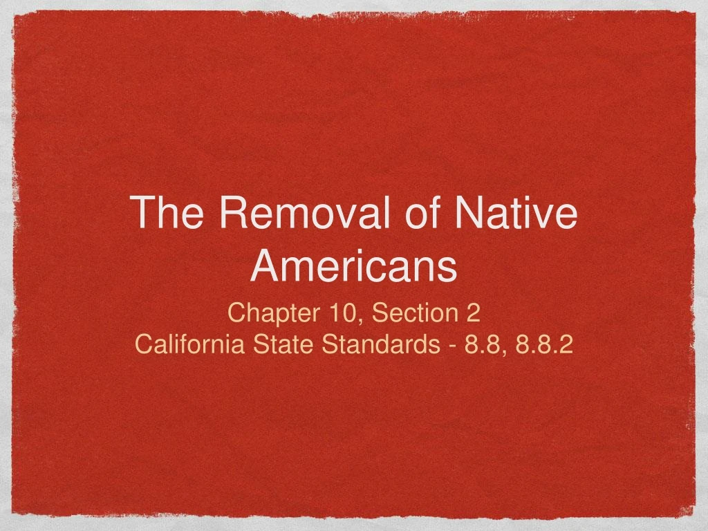 the removal of native americans