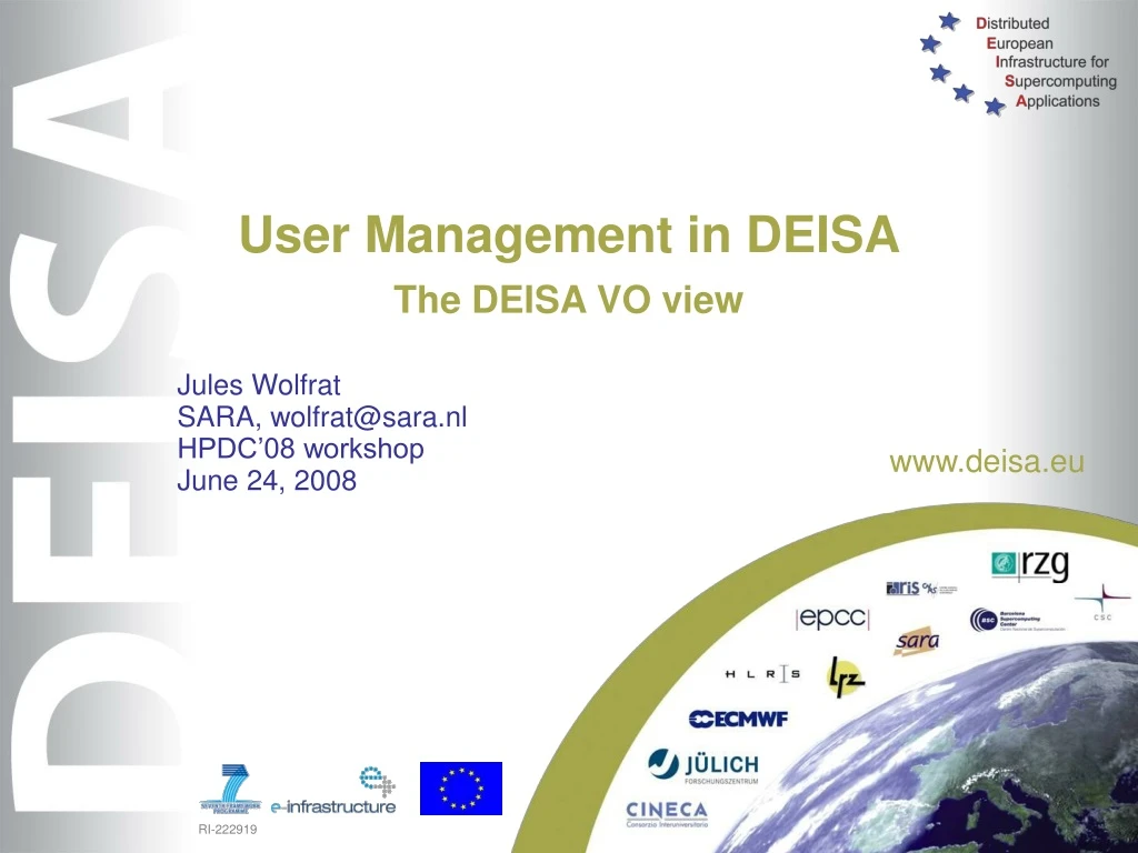 user management in deisa the deisa vo view