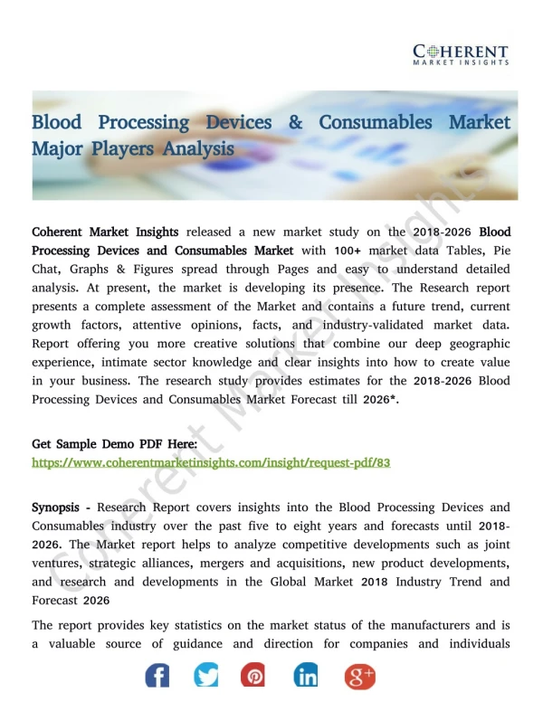 Blood Processing Devices & Consumables Market Major Players Analysis