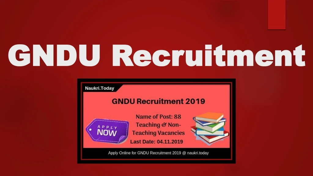 gndu recruitment gndu recruitment