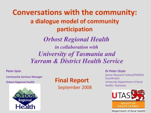 Conversations with the community: a dialogue model of community participation