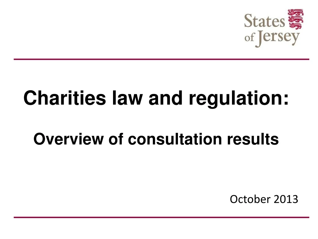 charities law and regulation overview