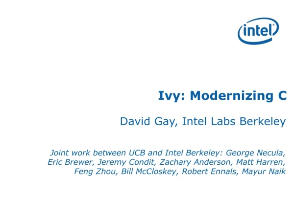 Ivy: Modernizing C
