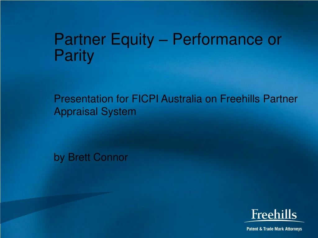 partner equity performance or parity