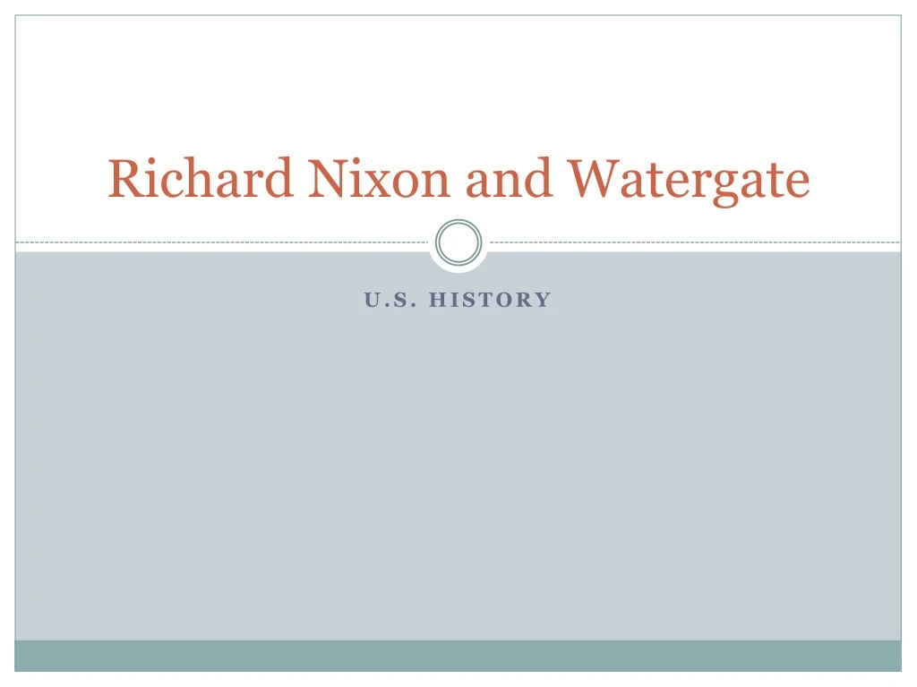 richard nixon and watergate