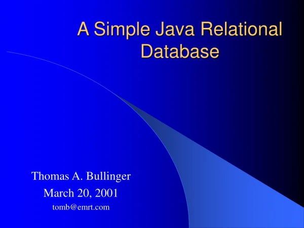A Simple Java Relational Database