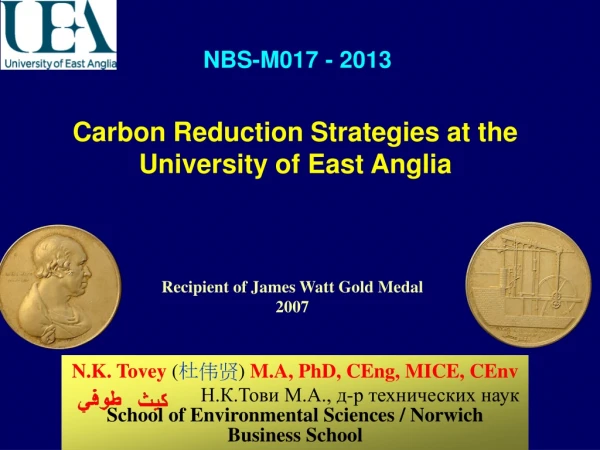 Carbon Reduction Strategies at the University of East Anglia