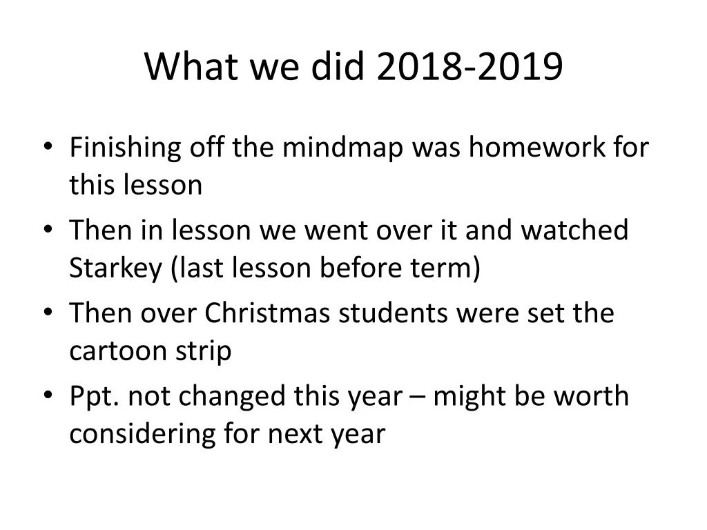 what we did 2018 2019