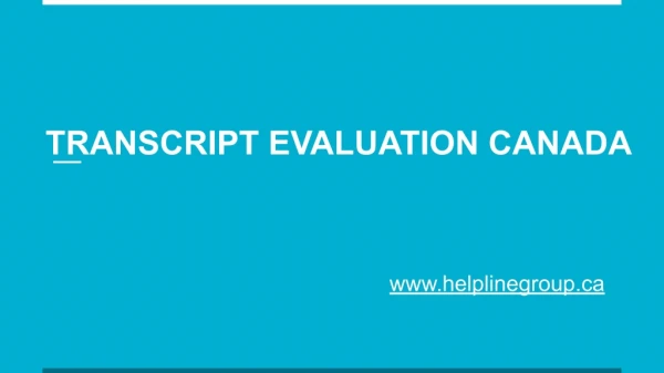 transcript evaluation canada