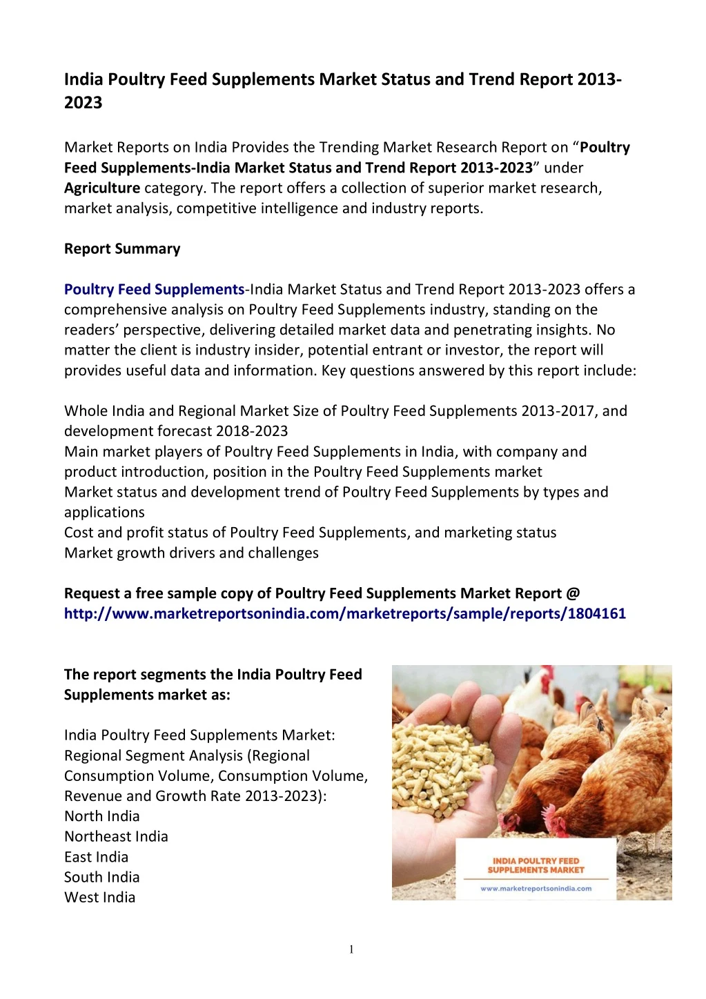 india poultry feed supplements market status